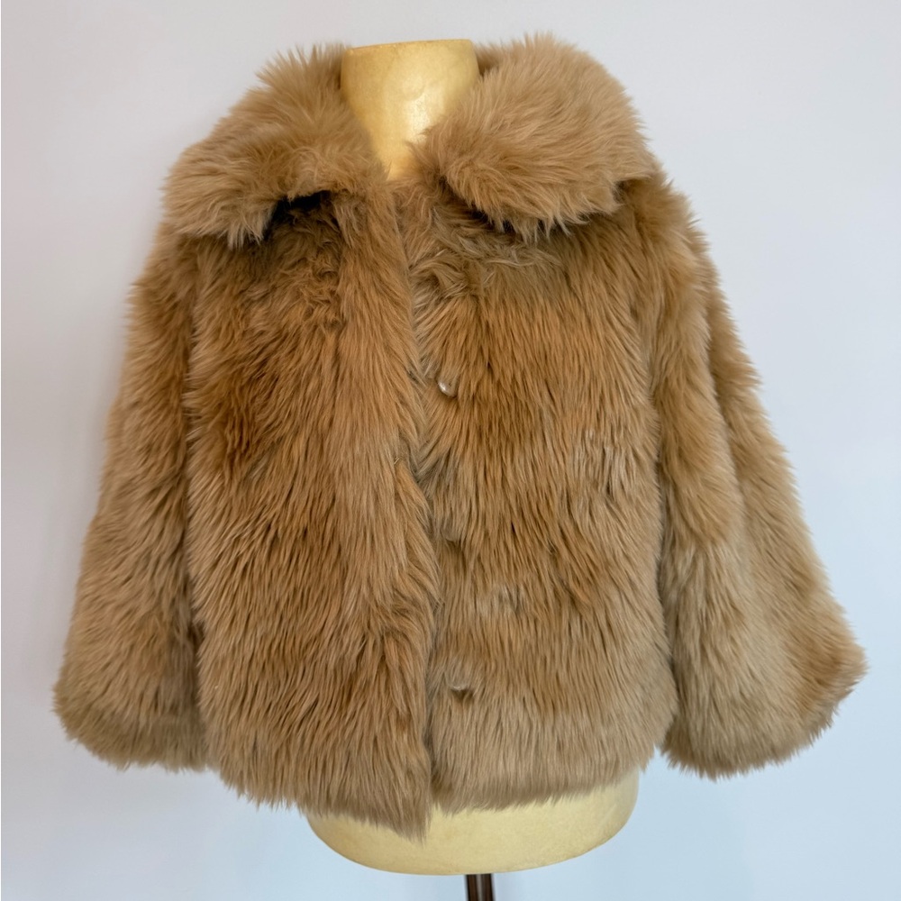 Janie and Jack Tan Faux Fur Coat